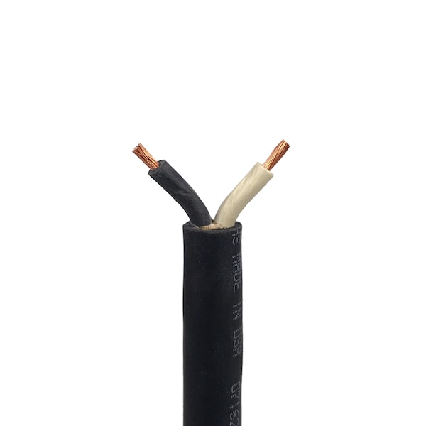 10 AWG SOOW Portable Cord, 2 Conductor 600V Power Cable, EPDM Wires w/CPE Outer Jacket - 10' Length